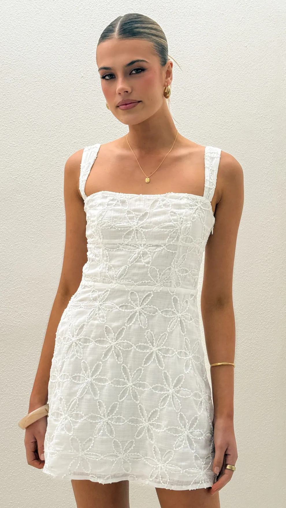 Nadalia Mini Dress - White Lace