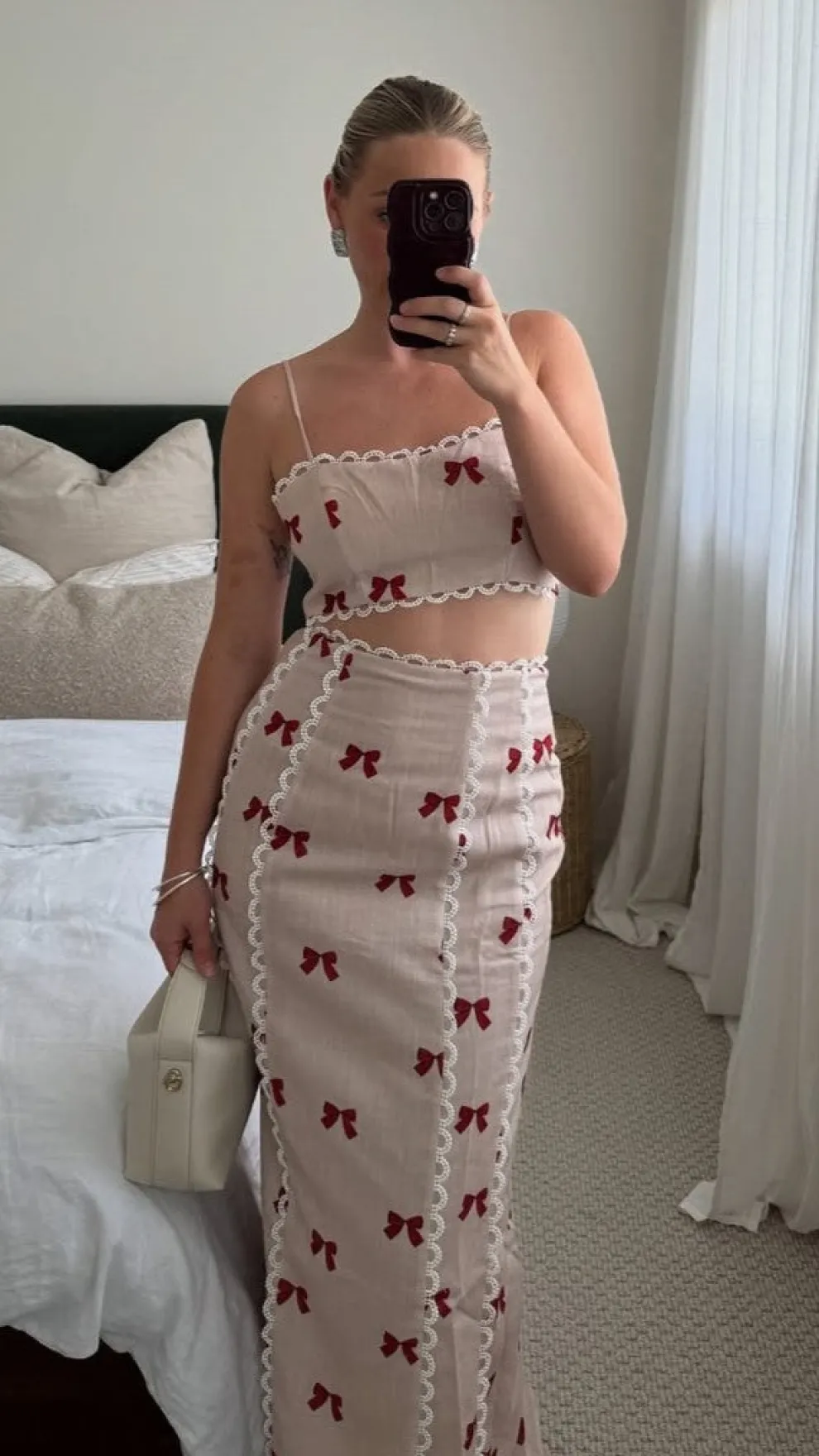 Nova Crop Top - Red Bow