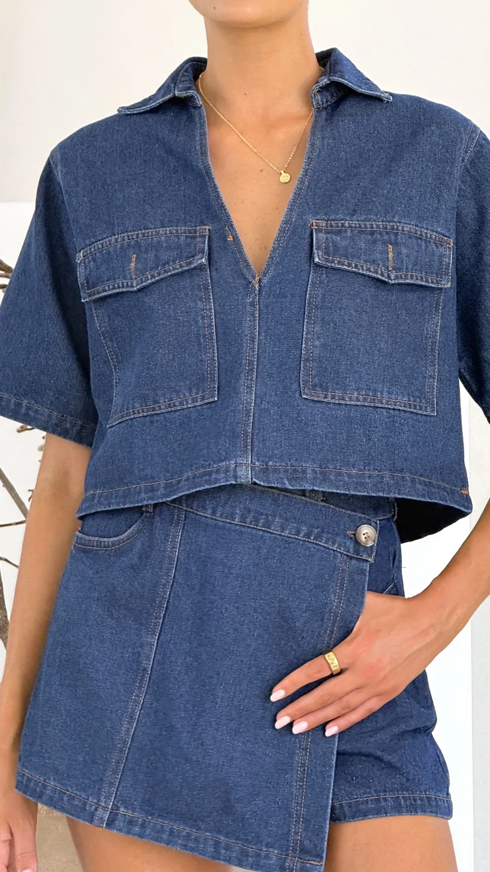 Olivia Top and Skort Set - Dark Denim