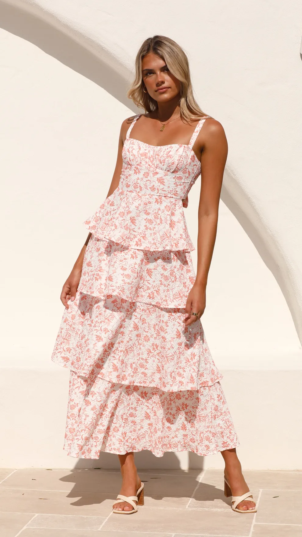Page Maxi Dress - Peach Floral