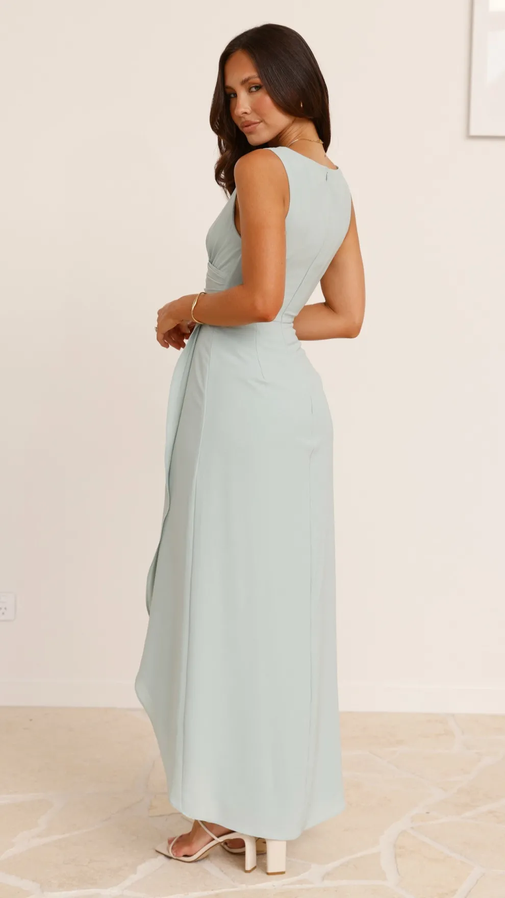Pamela V Neck Maxi Dress - Sage
