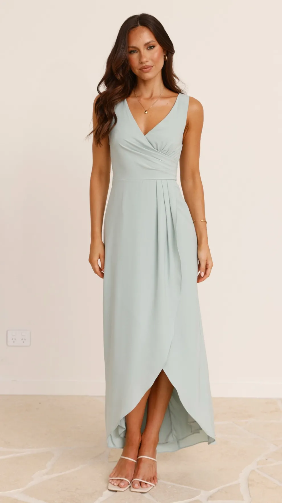 Pamela V Neck Maxi Dress - Sage
