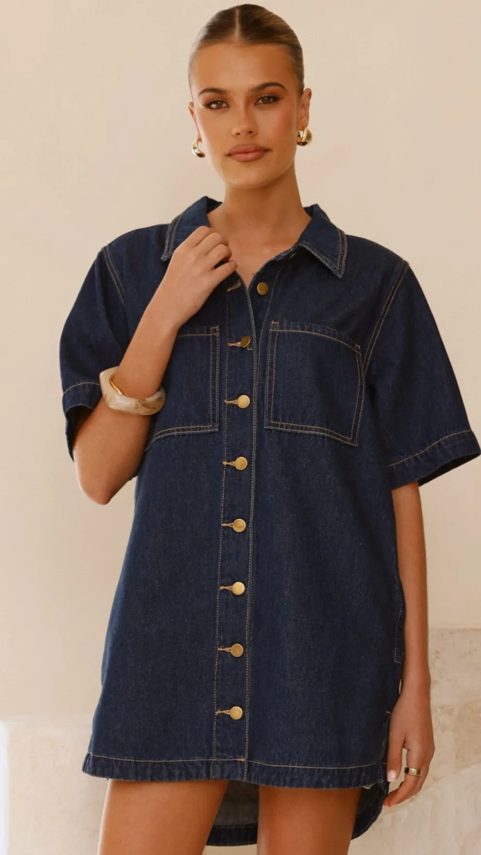 Rayna Denim Mini Dress - Indigo