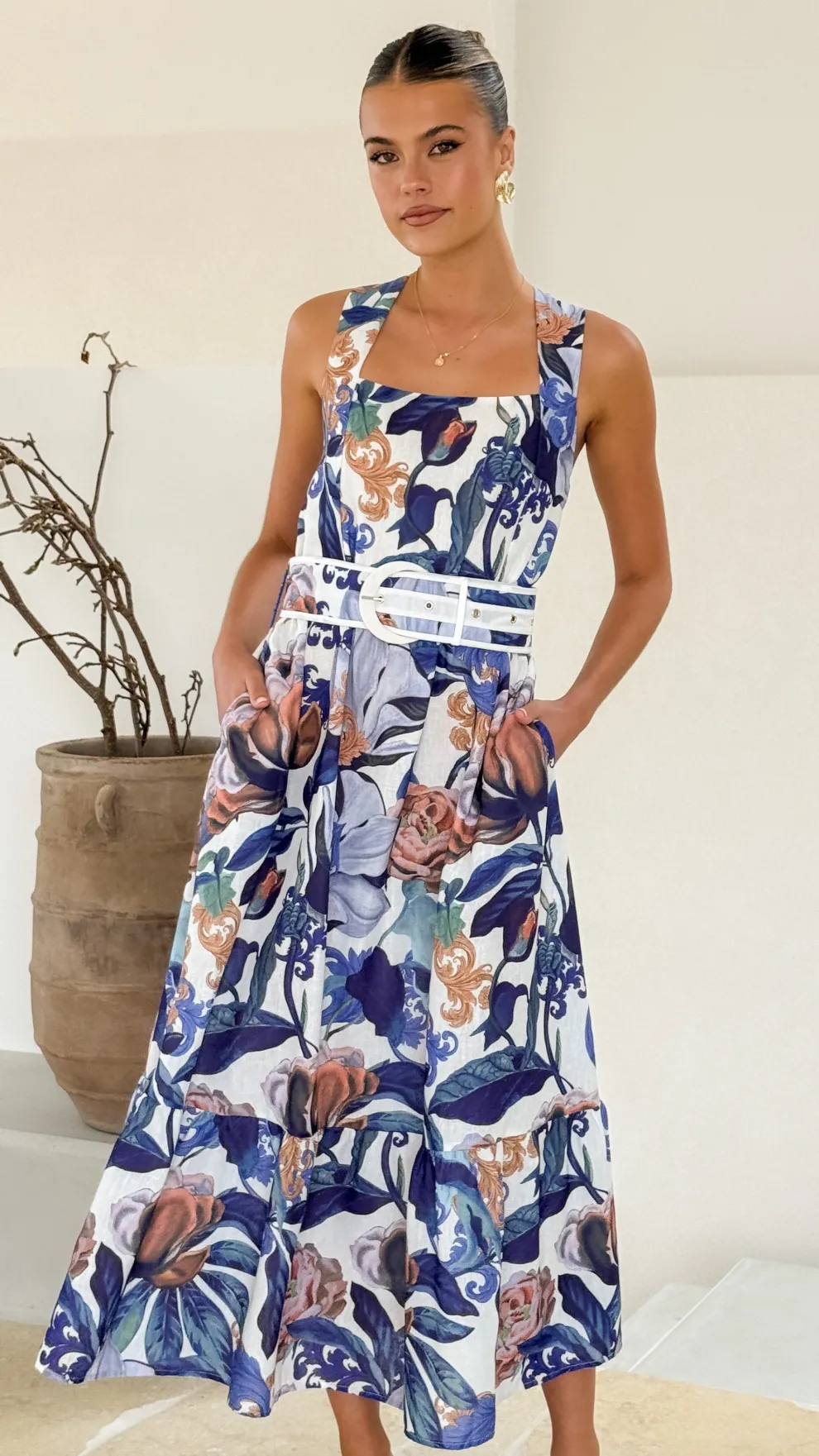 Reba Maxi Dress - Donatella Azure
