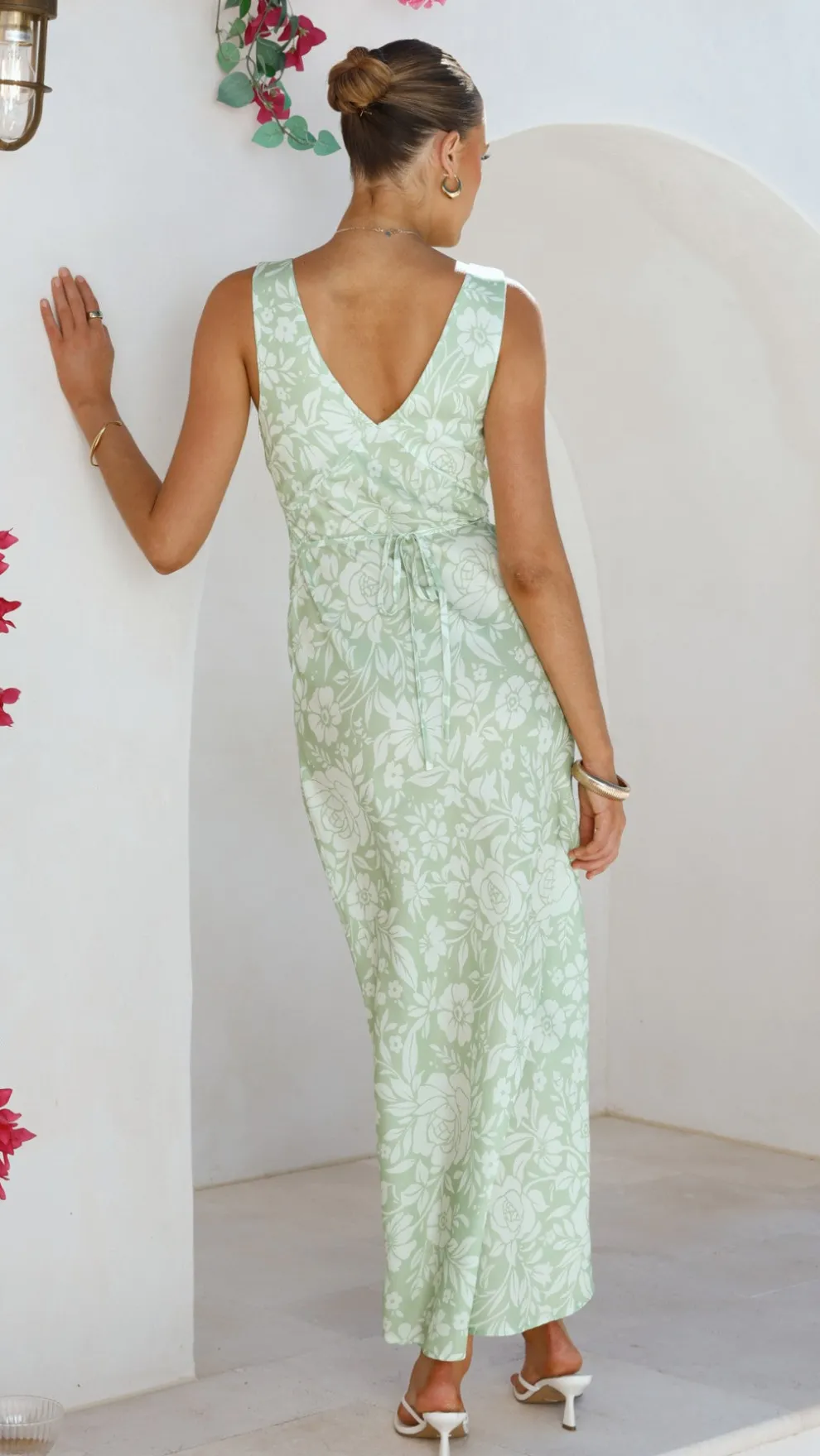 Rubie Maxi Dress - Lime Floral