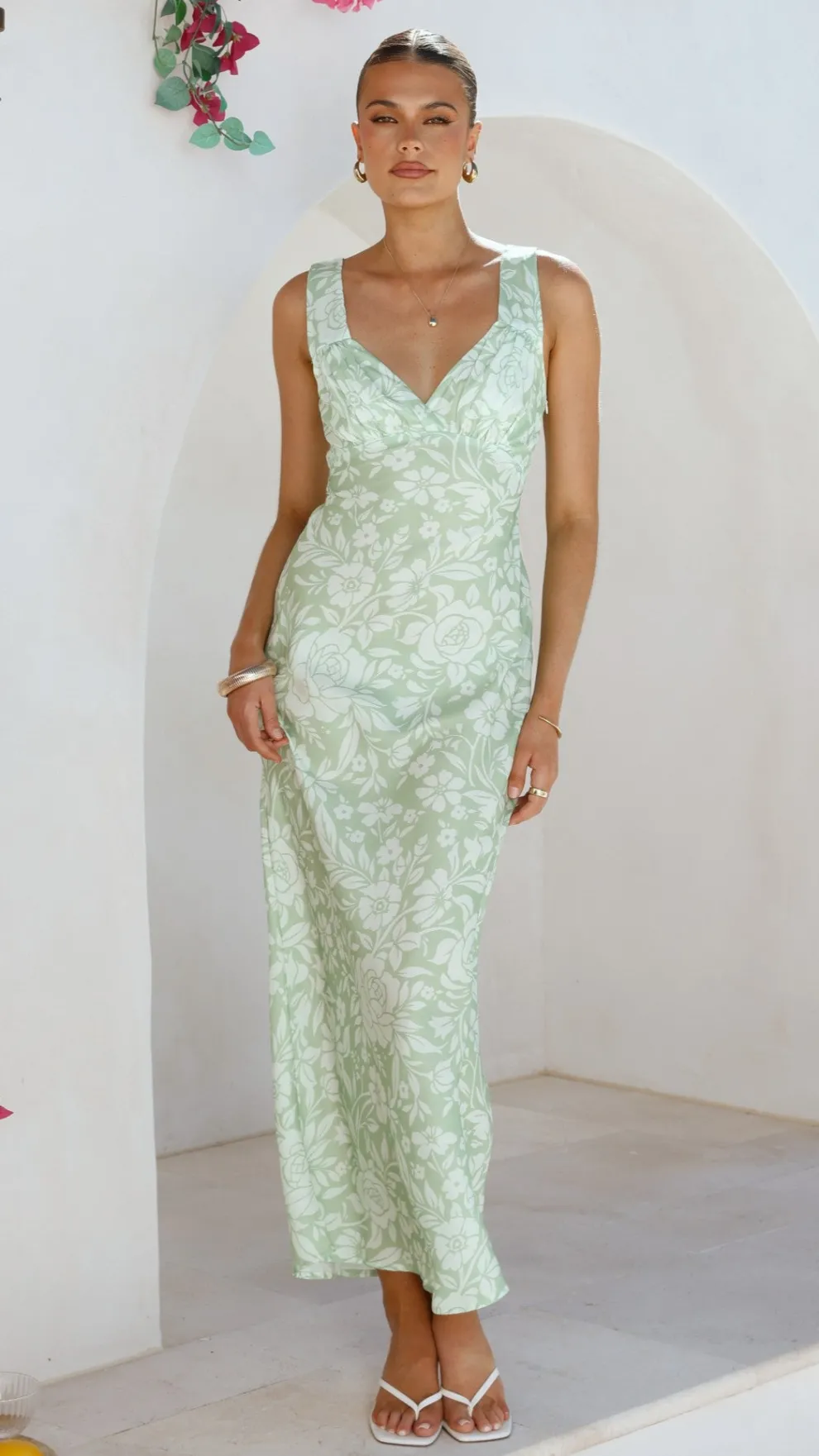 Rubie Maxi Dress - Lime Floral