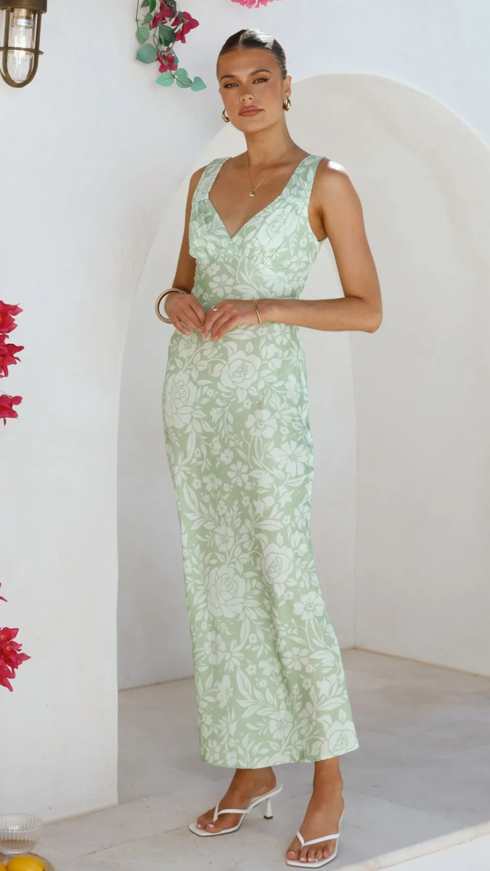 Rubie Maxi Dress - Lime Floral