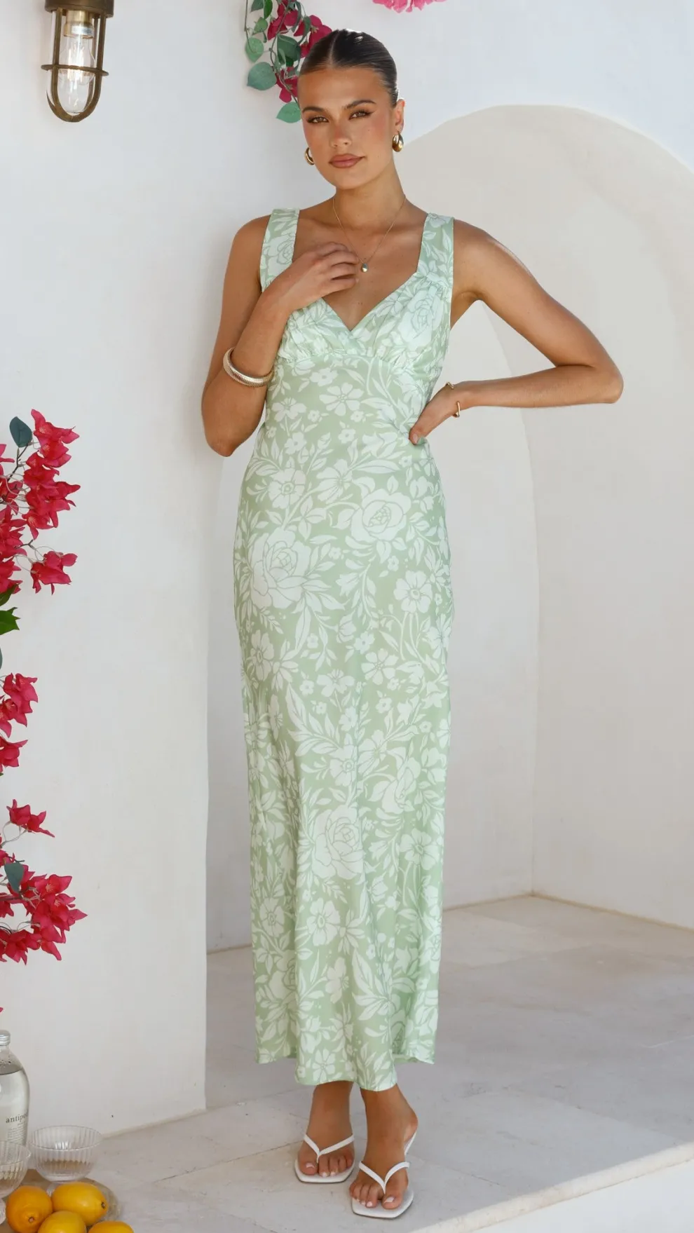 Rubie Maxi Dress - Lime Floral