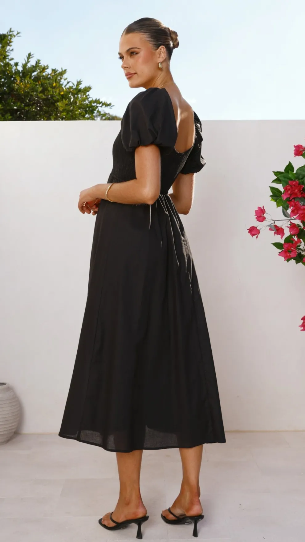 Sahirah Midi Dress - Black