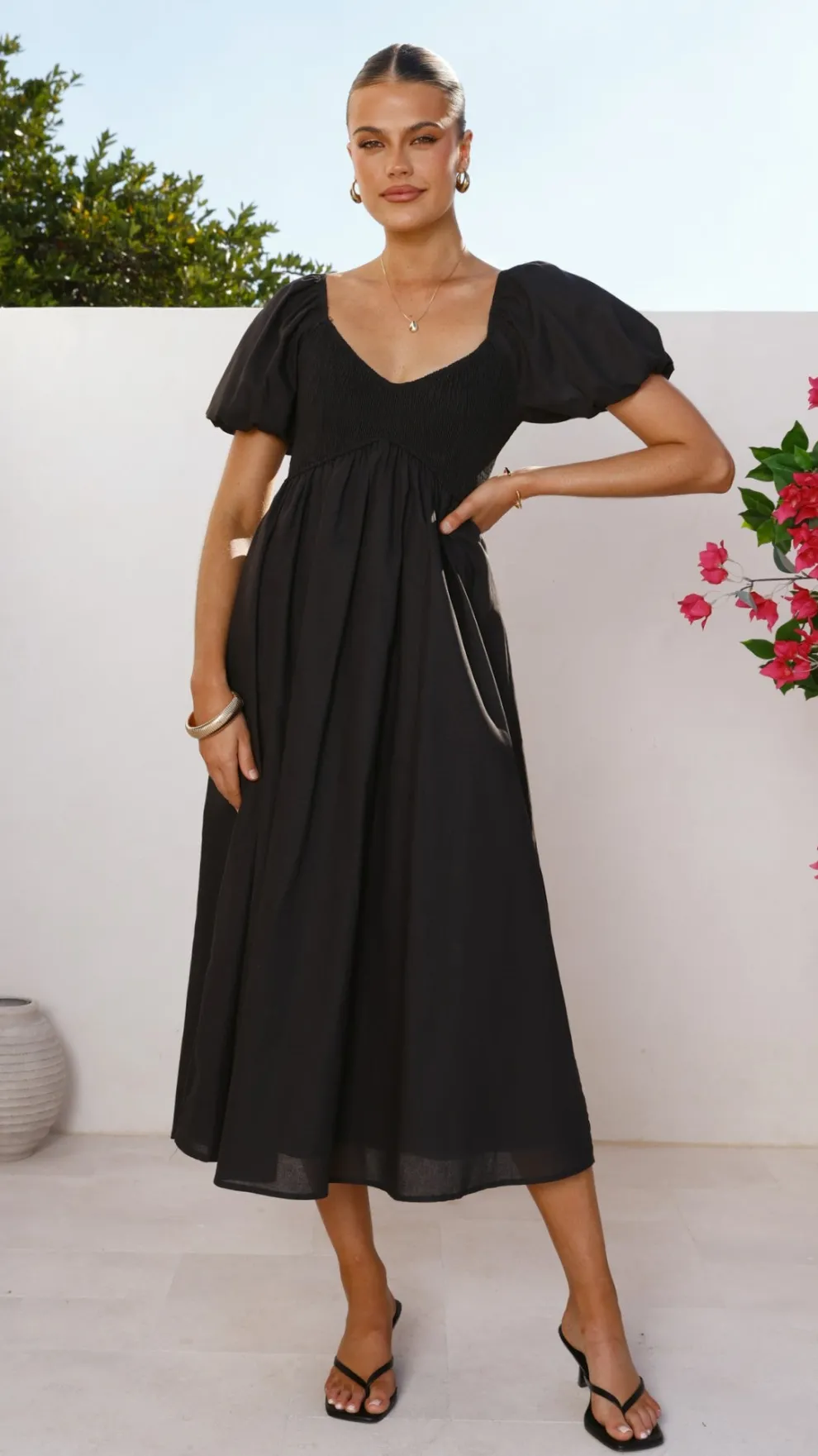 Sahirah Midi Dress - Black