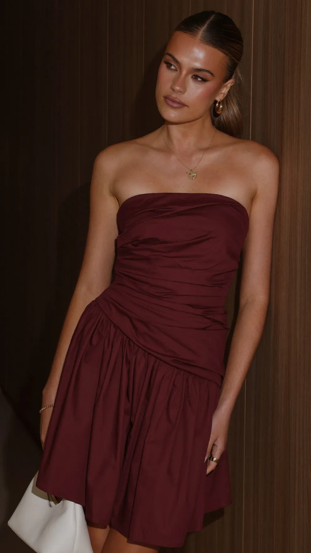 Selena Mini Dress - Burgundy