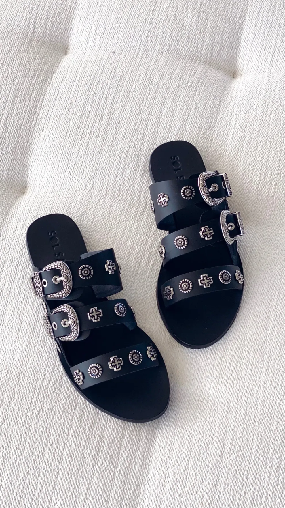 Sol Sana Eastwood Slide - Black Silver