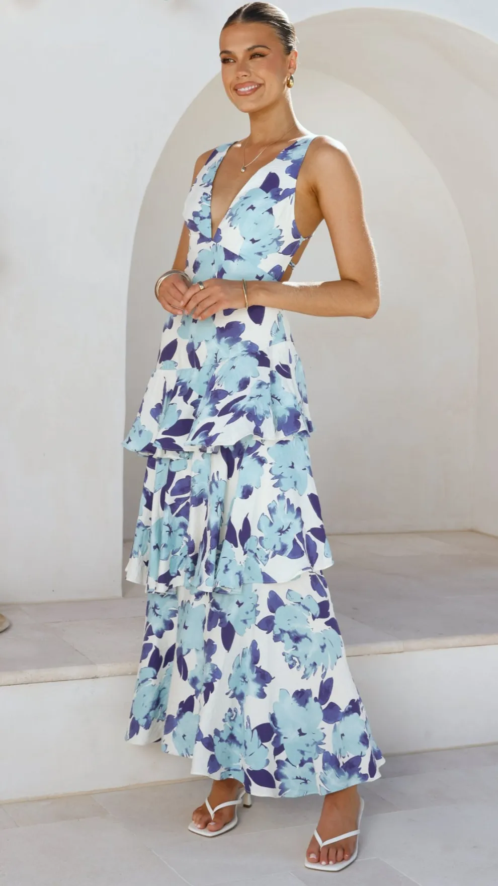 Stasie Maxi Dress - Blue Floral