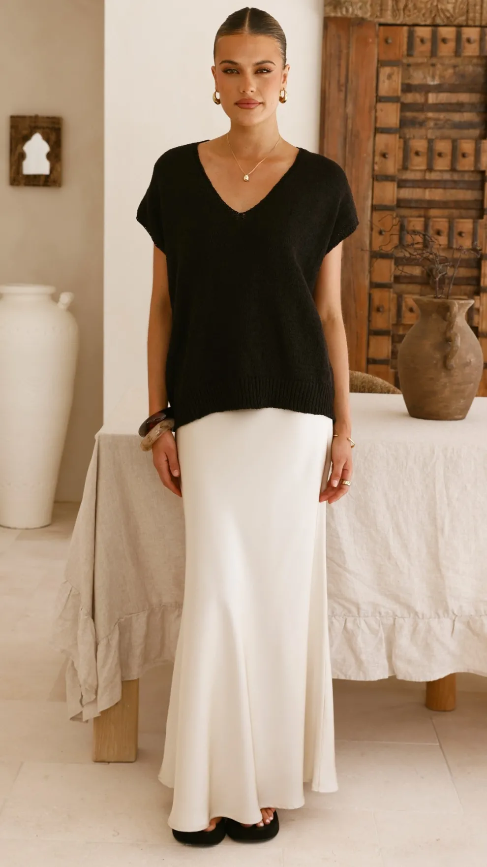 Stelaria Knit Top - Black