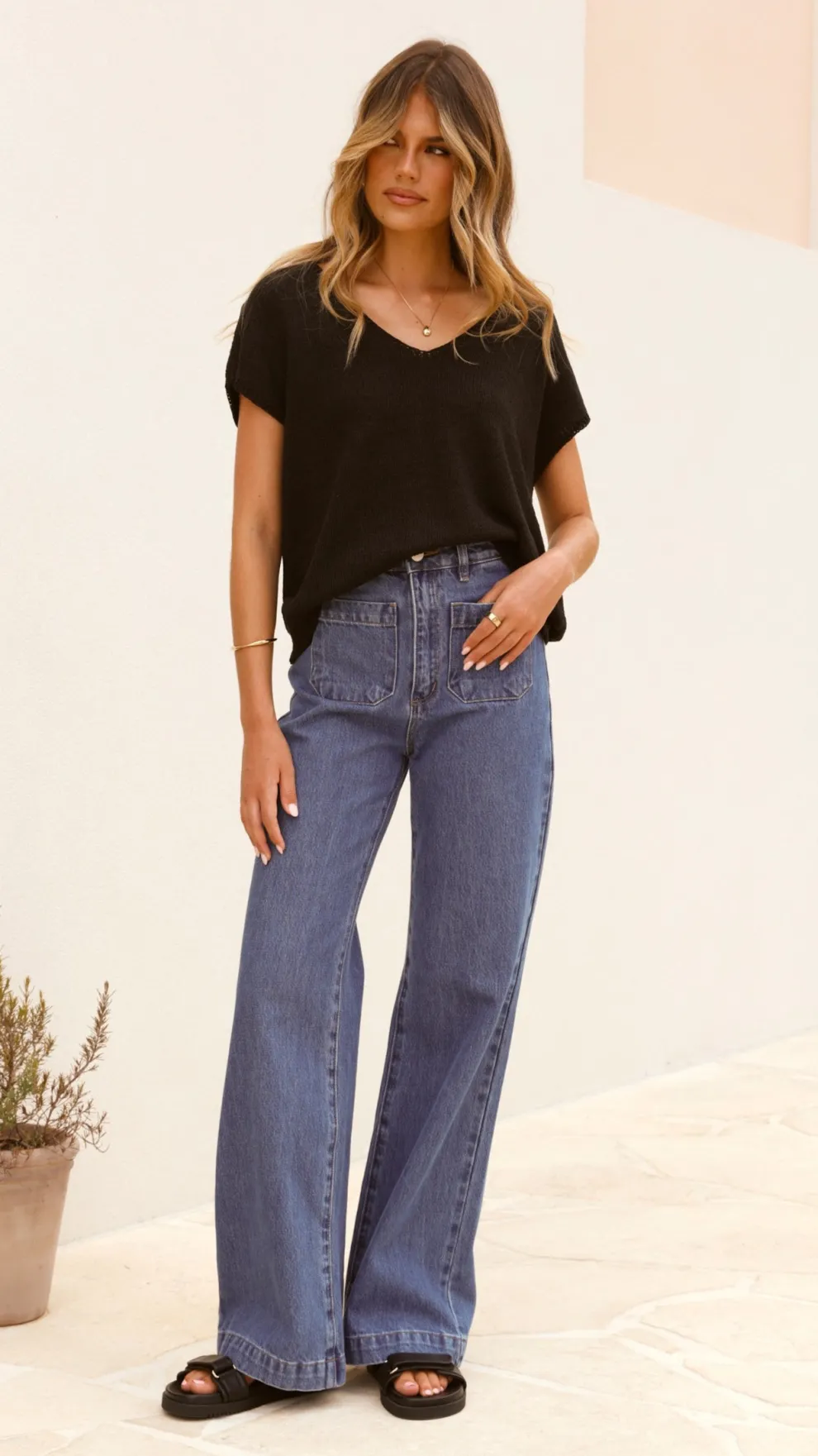 Stelaria Knit Top - Black