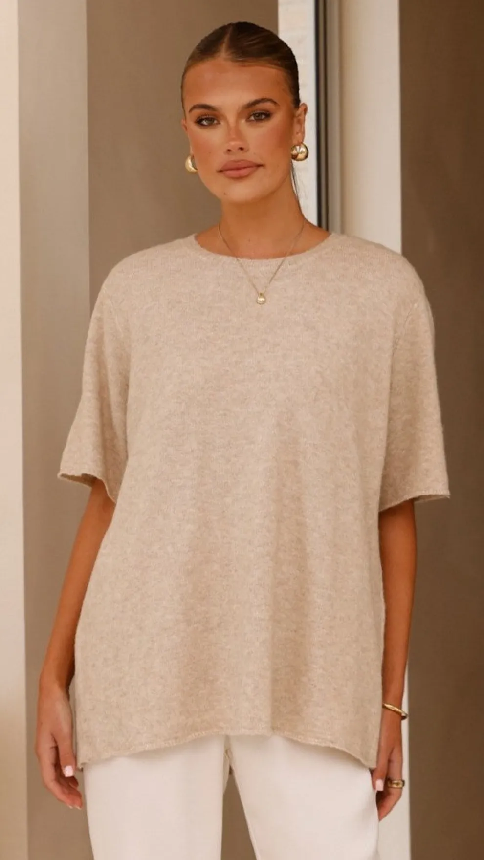 Tahlia Knit Top - Oatmeal