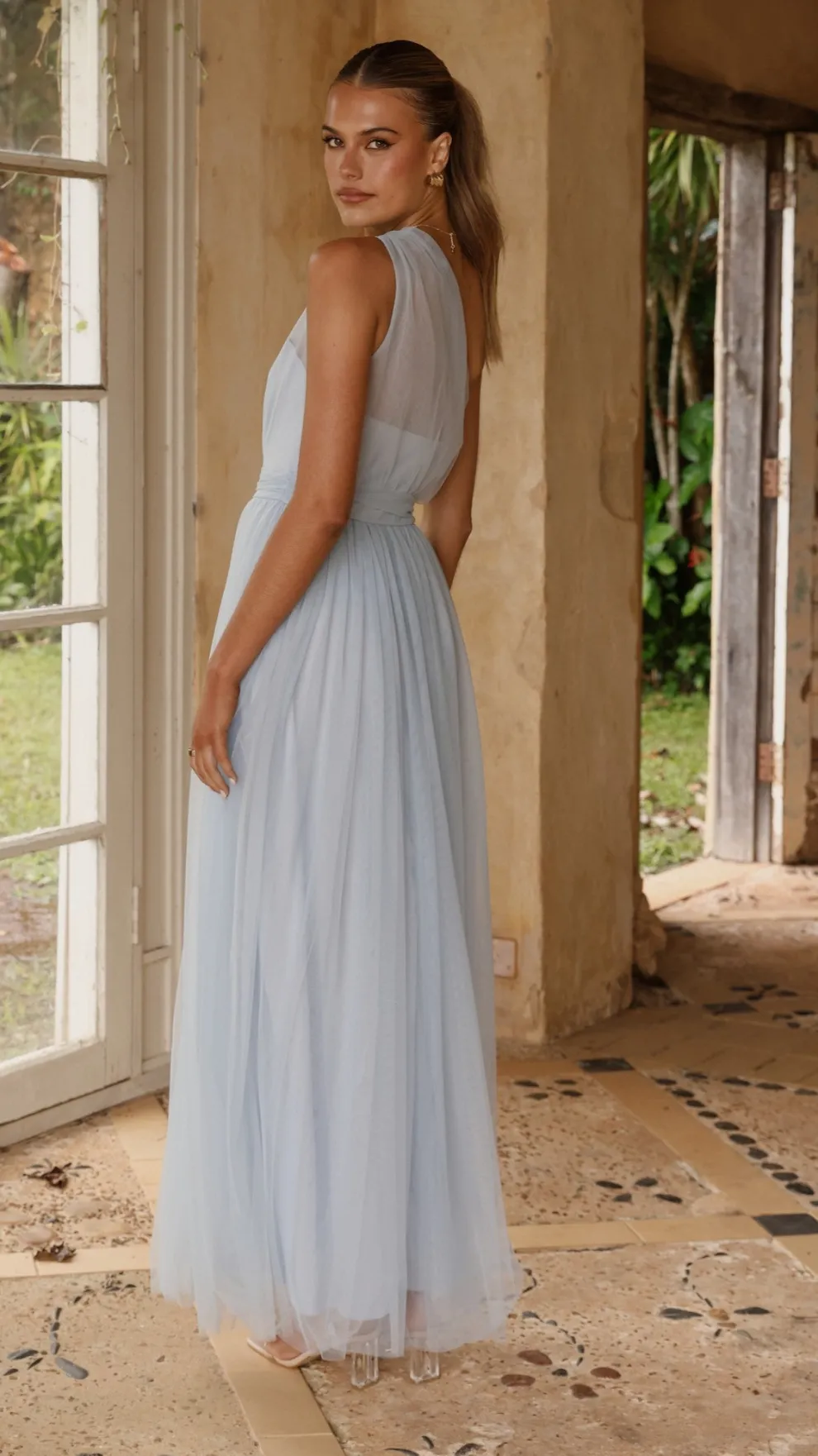 Talissa Tulle Maxi Dress - Blue