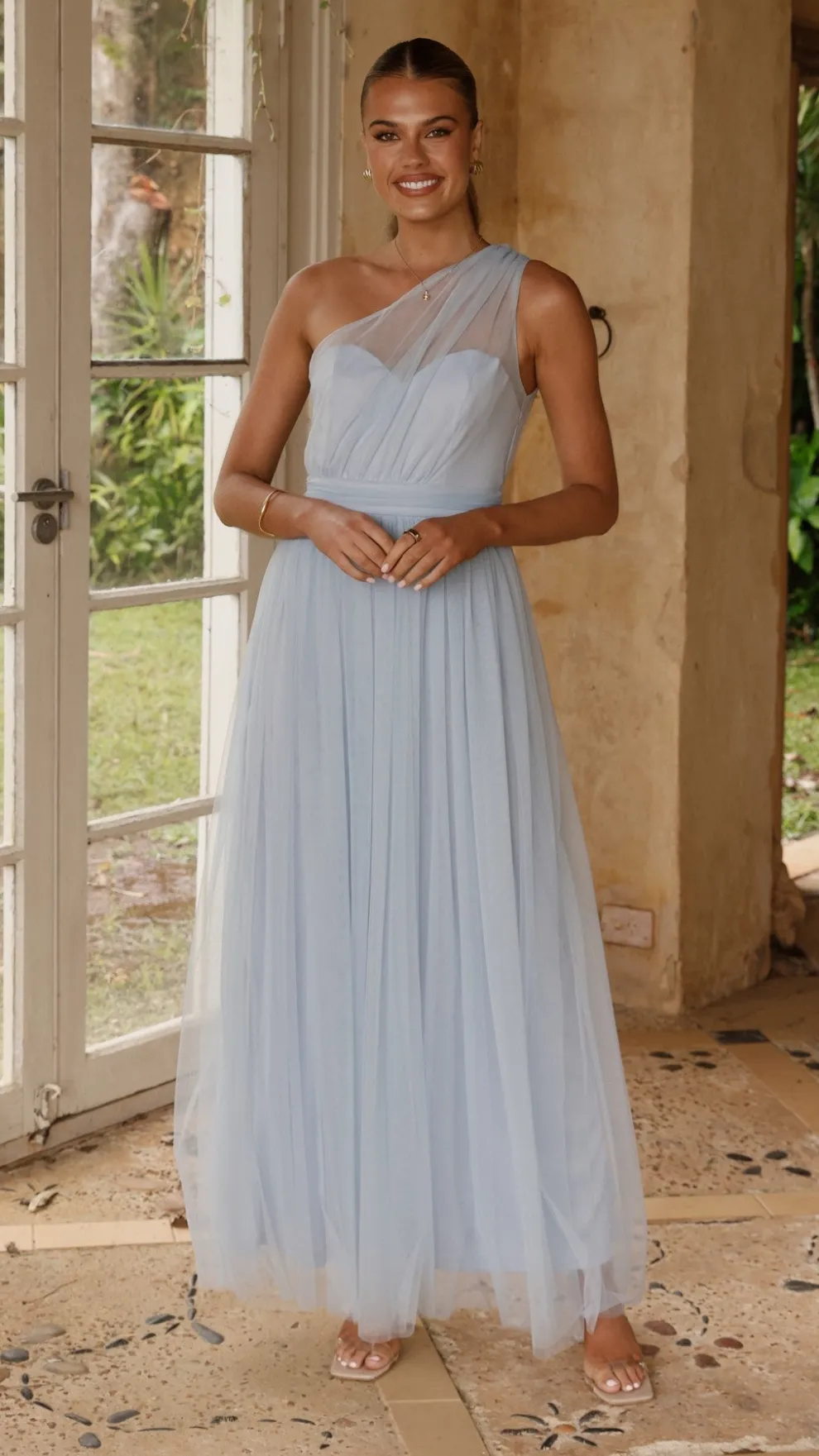 Talissa Tulle Maxi Dress - Blue