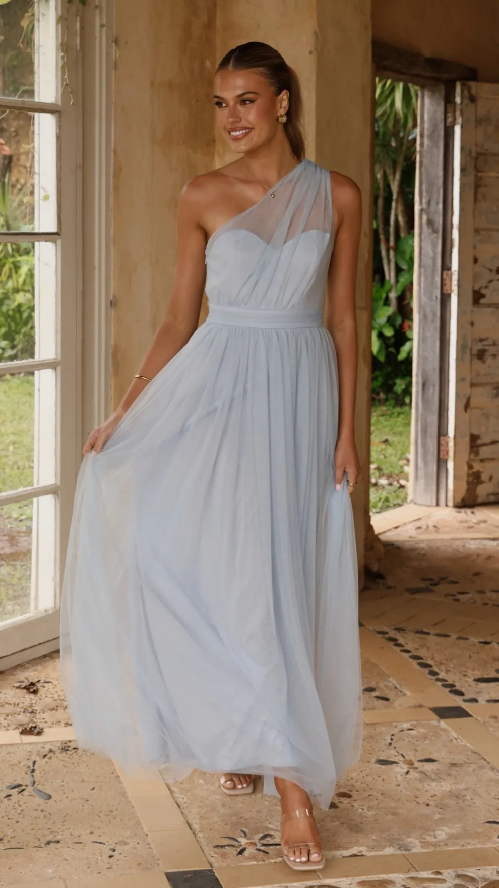 Talissa Tulle Maxi Dress - Blue