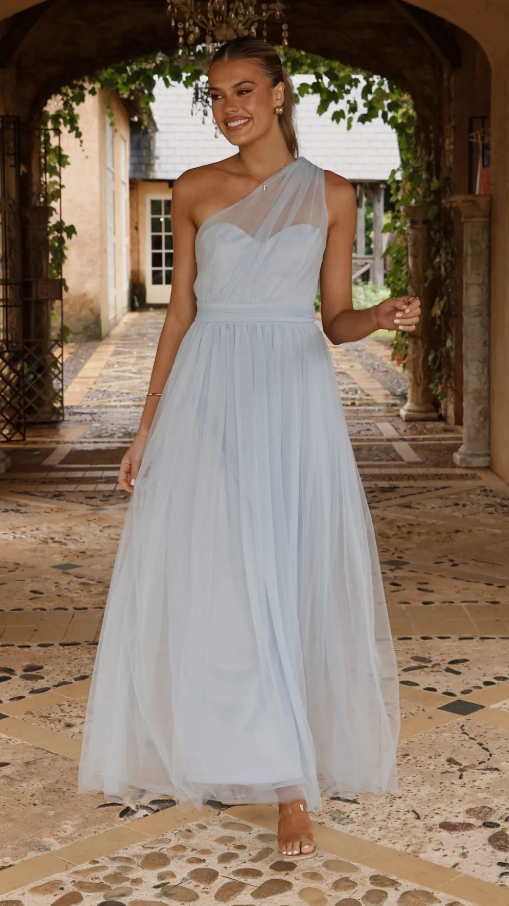 Talissa Tulle Maxi Dress - Blue