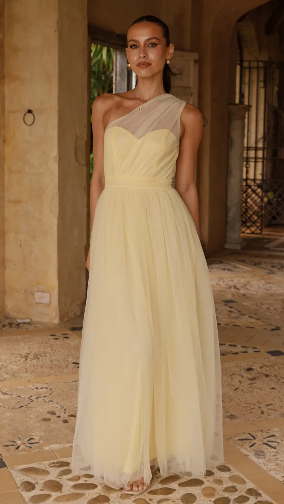 Talissa Tulle Maxi Dress - Yellow
