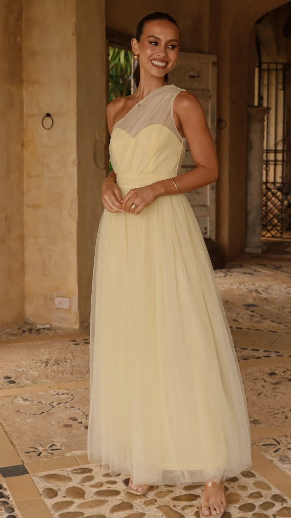 Talissa Tulle Maxi Dress - Yellow