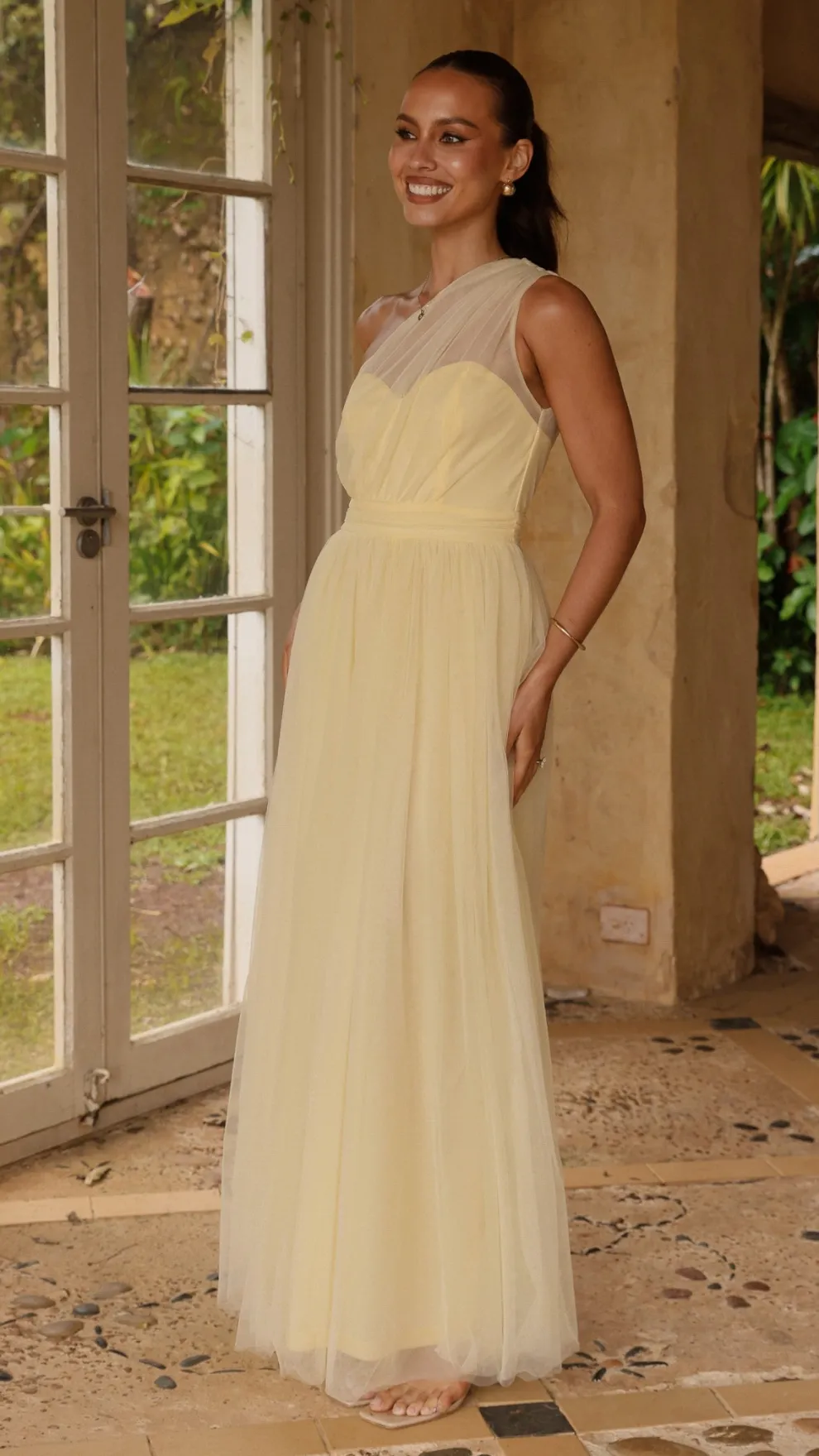 Talissa Tulle Maxi Dress - Yellow
