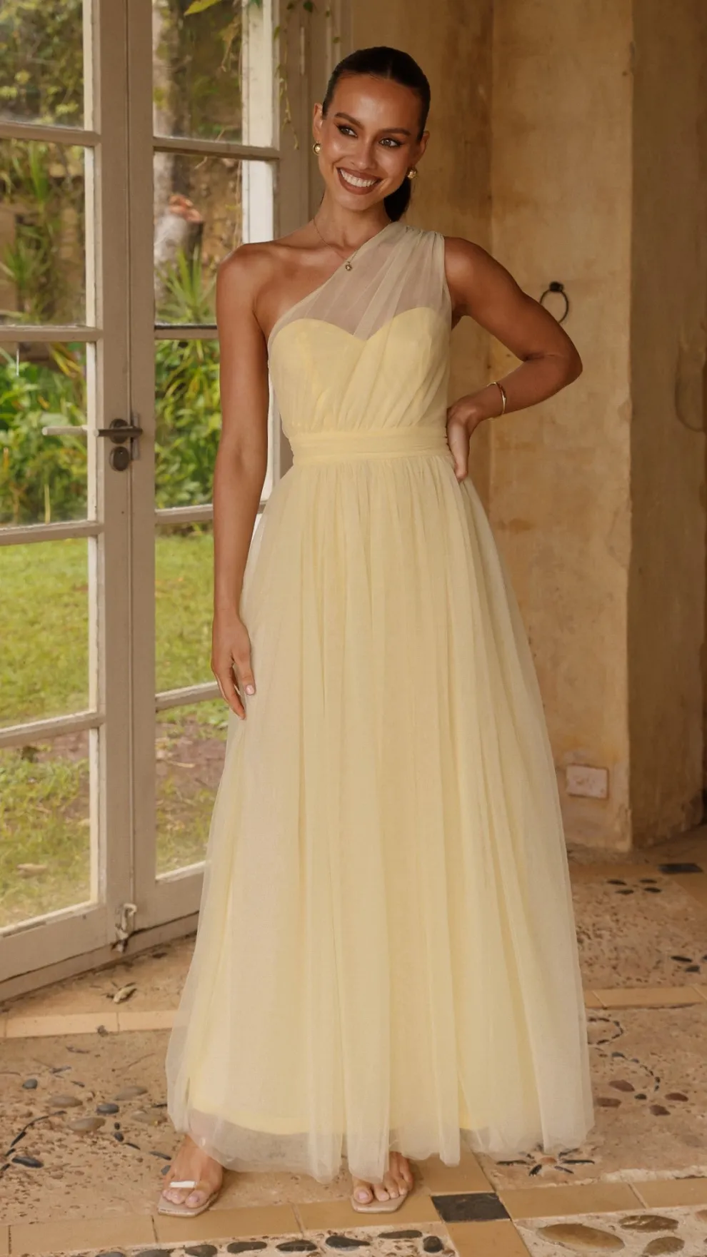 Talissa Tulle Maxi Dress - Yellow