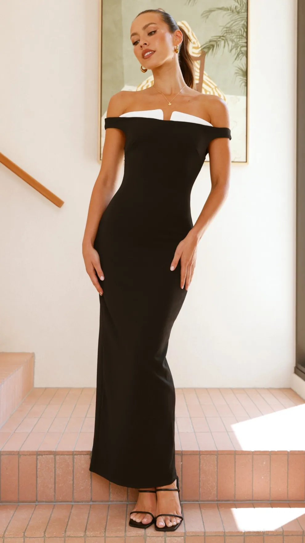 Talmai Maxi Dress - Black / White