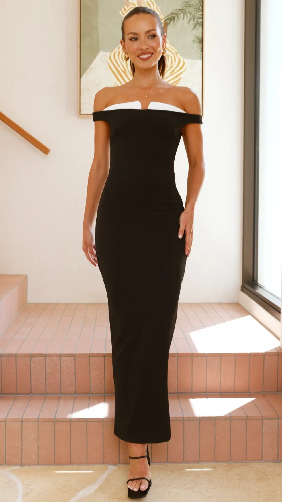 Talmai Maxi Dress - Black / White