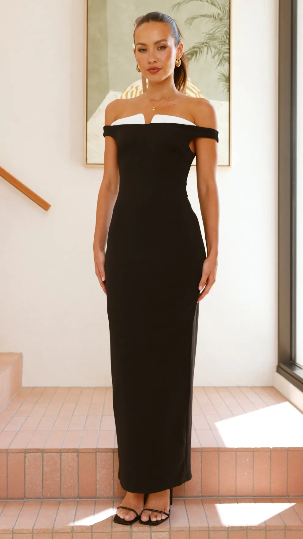 Talmai Maxi Dress - Black / White