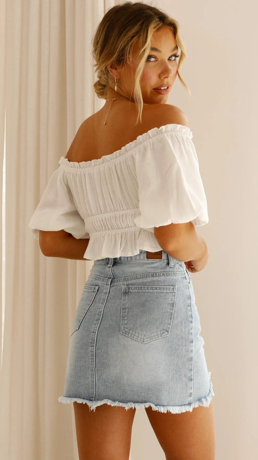Tammy Mini Skirt - Light Denim