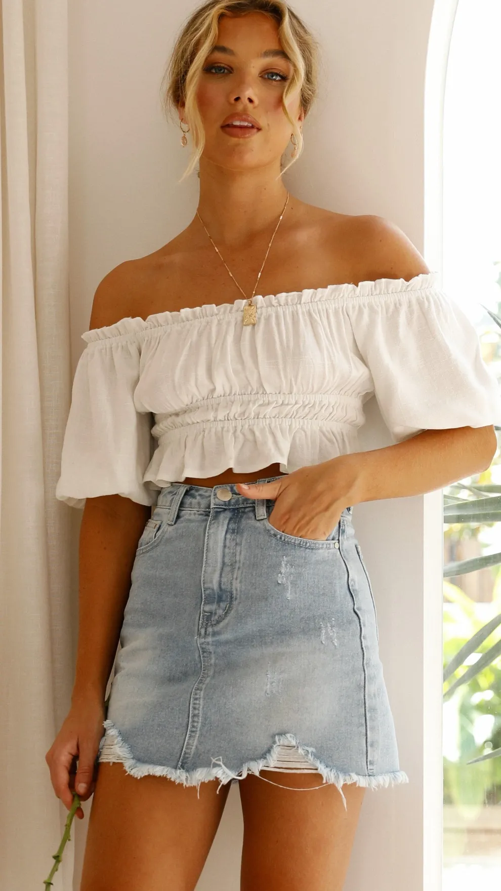 Tammy Mini Skirt - Light Denim