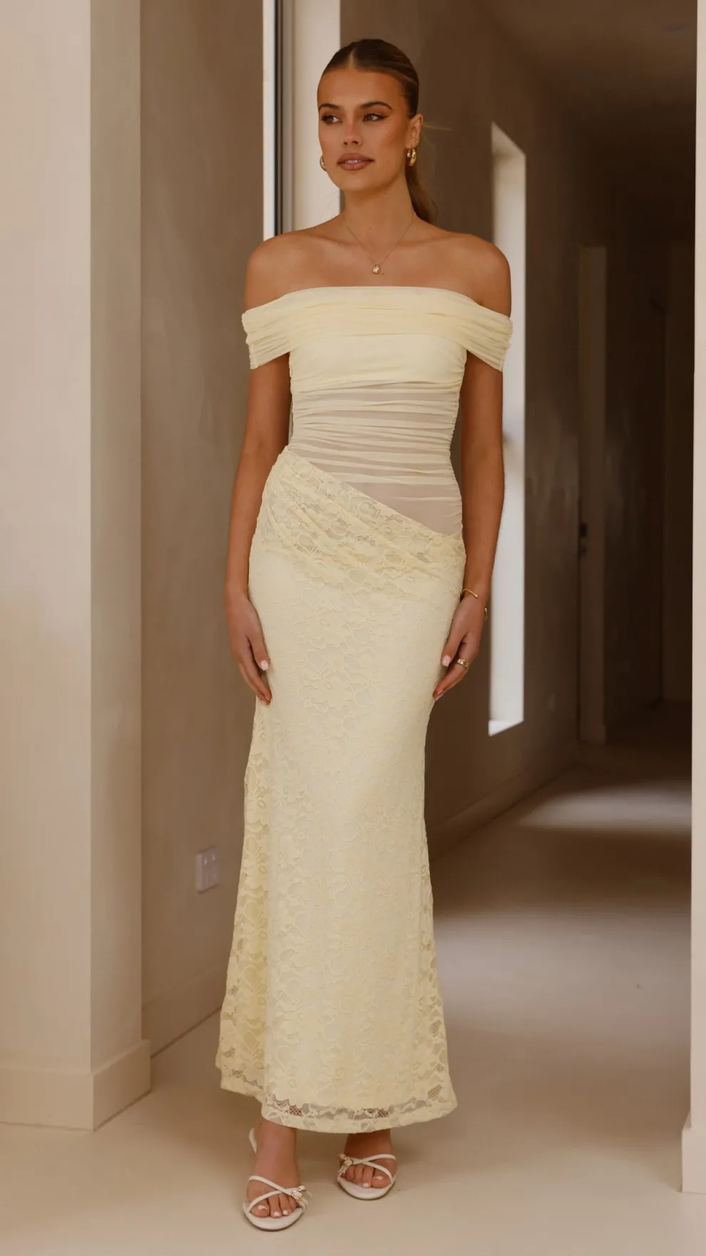 Tiarna Off The Shoulder Maxi Dress - Yellow