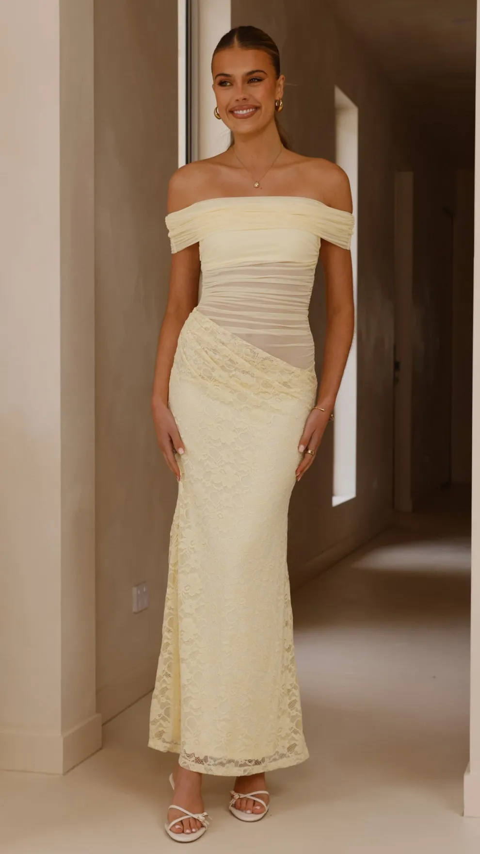 Tiarna Off The Shoulder Maxi Dress - Yellow