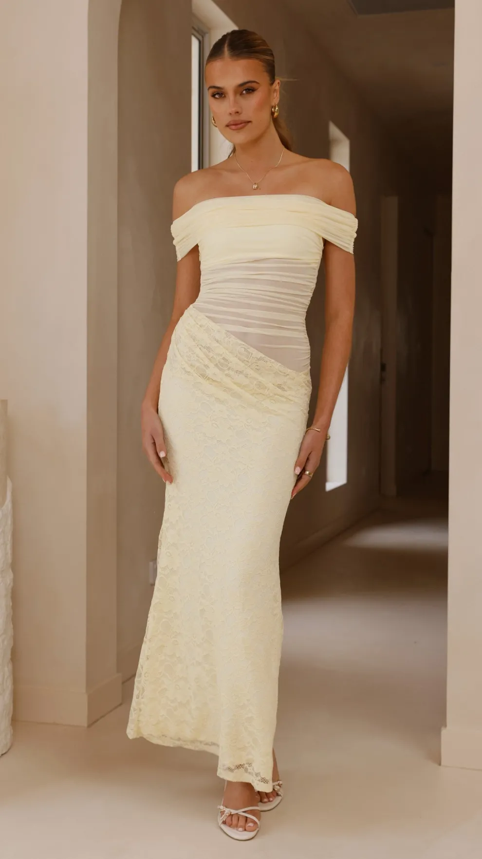 Tiarna Off The Shoulder Maxi Dress - Yellow