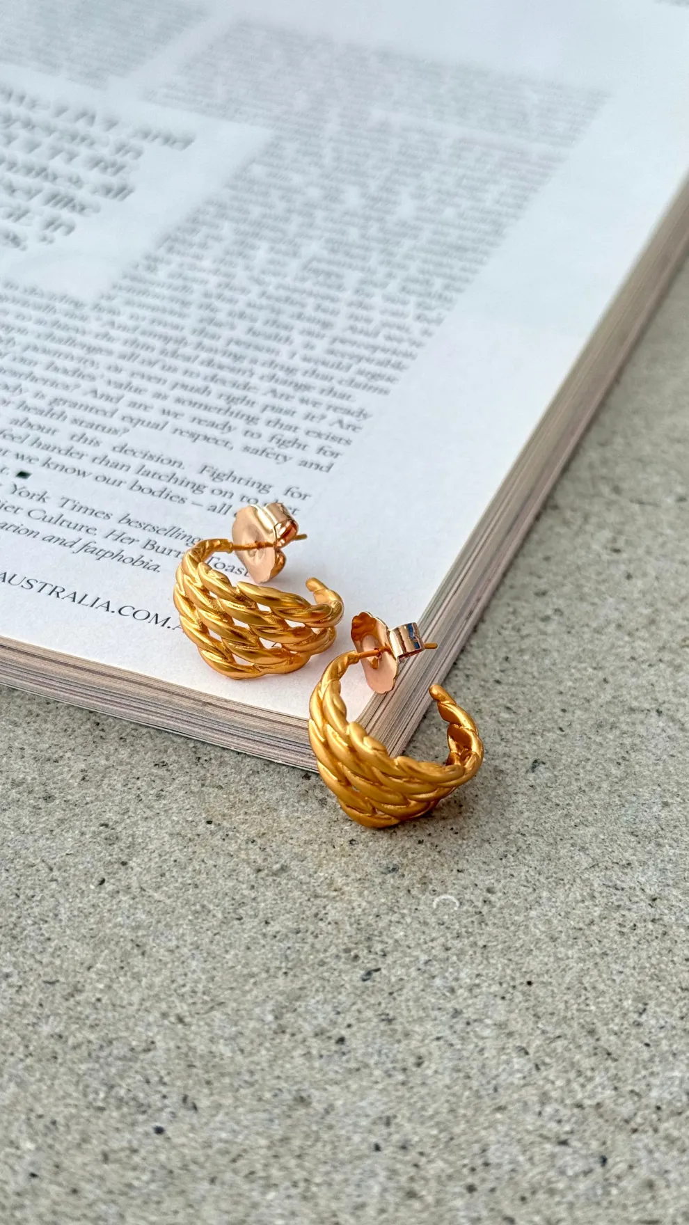 Twisted Multi Layer Hoop Earrings - Gold