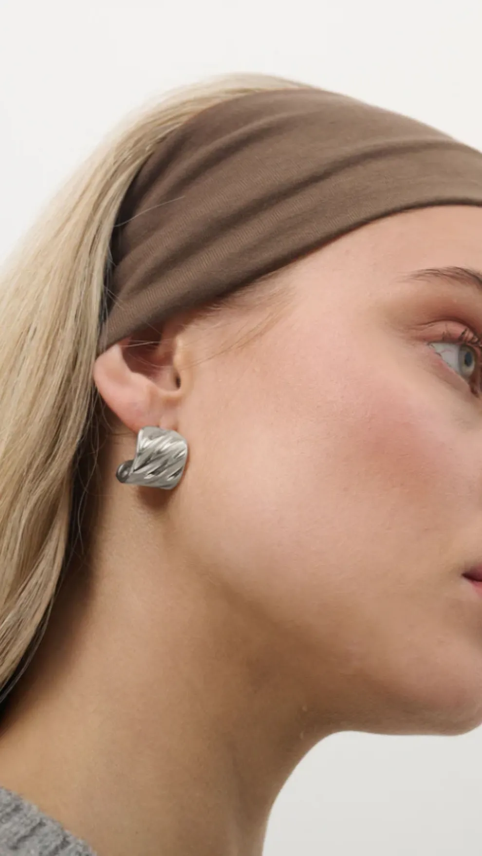 Vera Textured Sterling Silver Plated Earrings - Silver