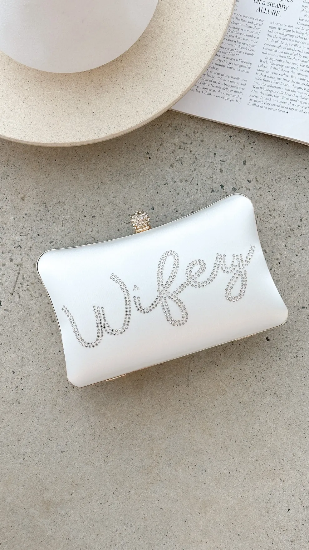Wifey Satin Clutch - Gold
