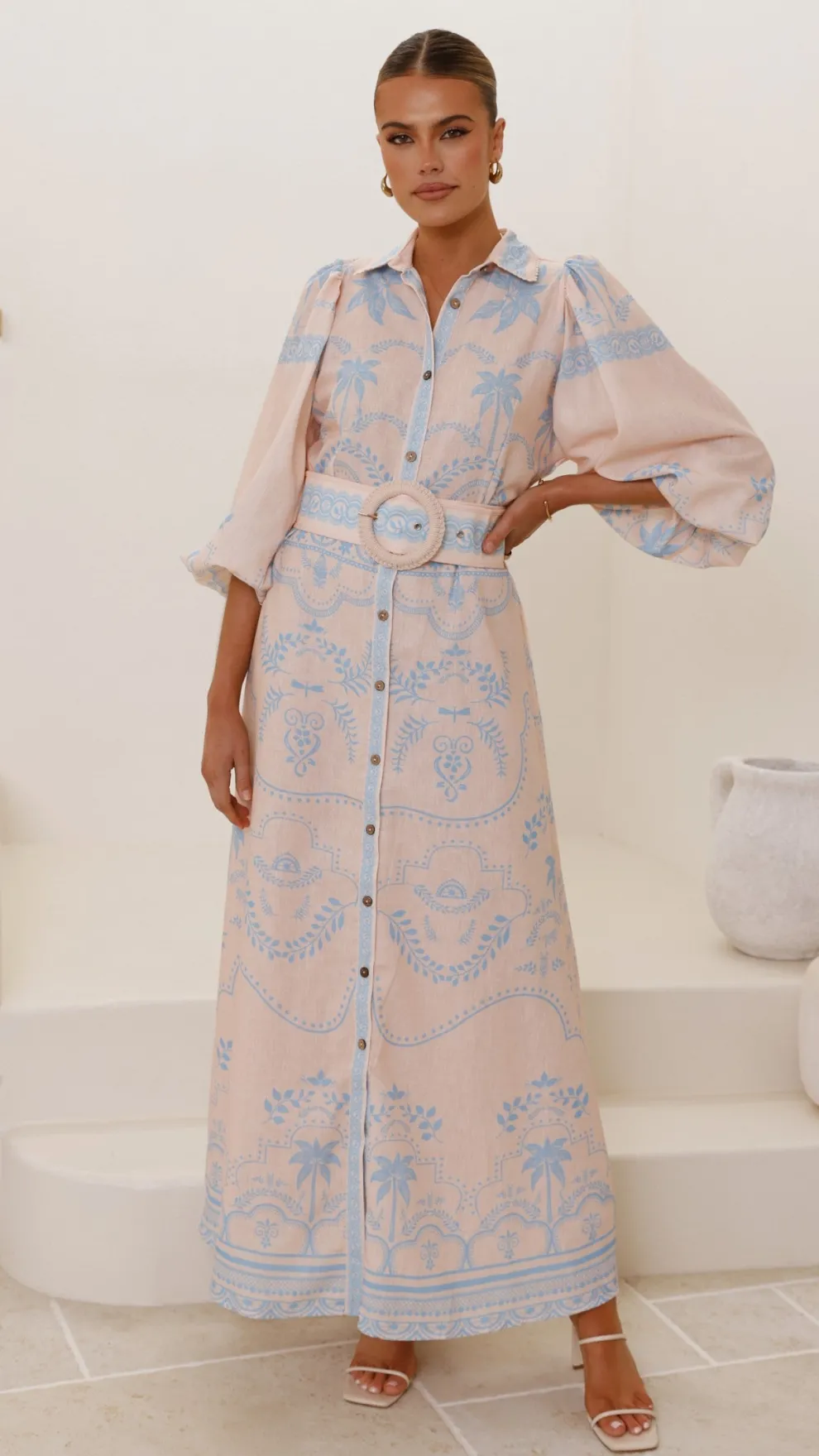 Xander Long Sleeve Maxi Dress - Blue