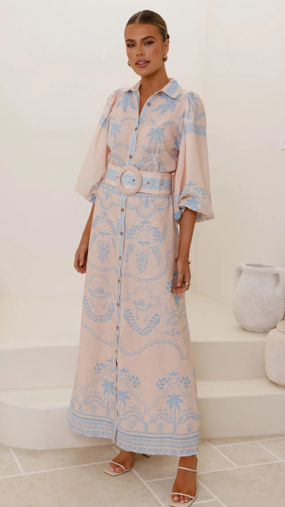 Xander Long Sleeve Maxi Dress - Blue