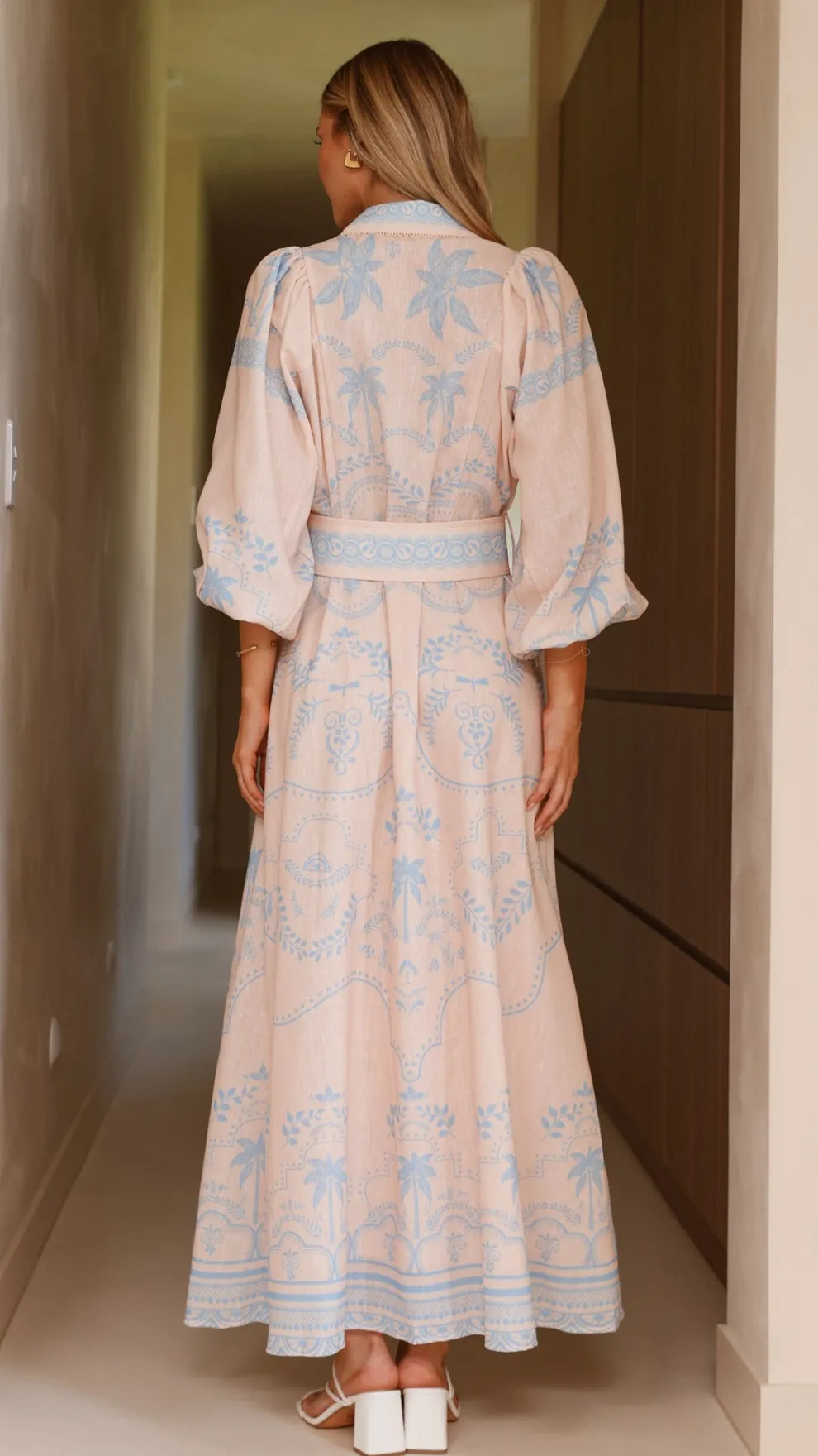 Xander Long Sleeve Maxi Dress - Blue