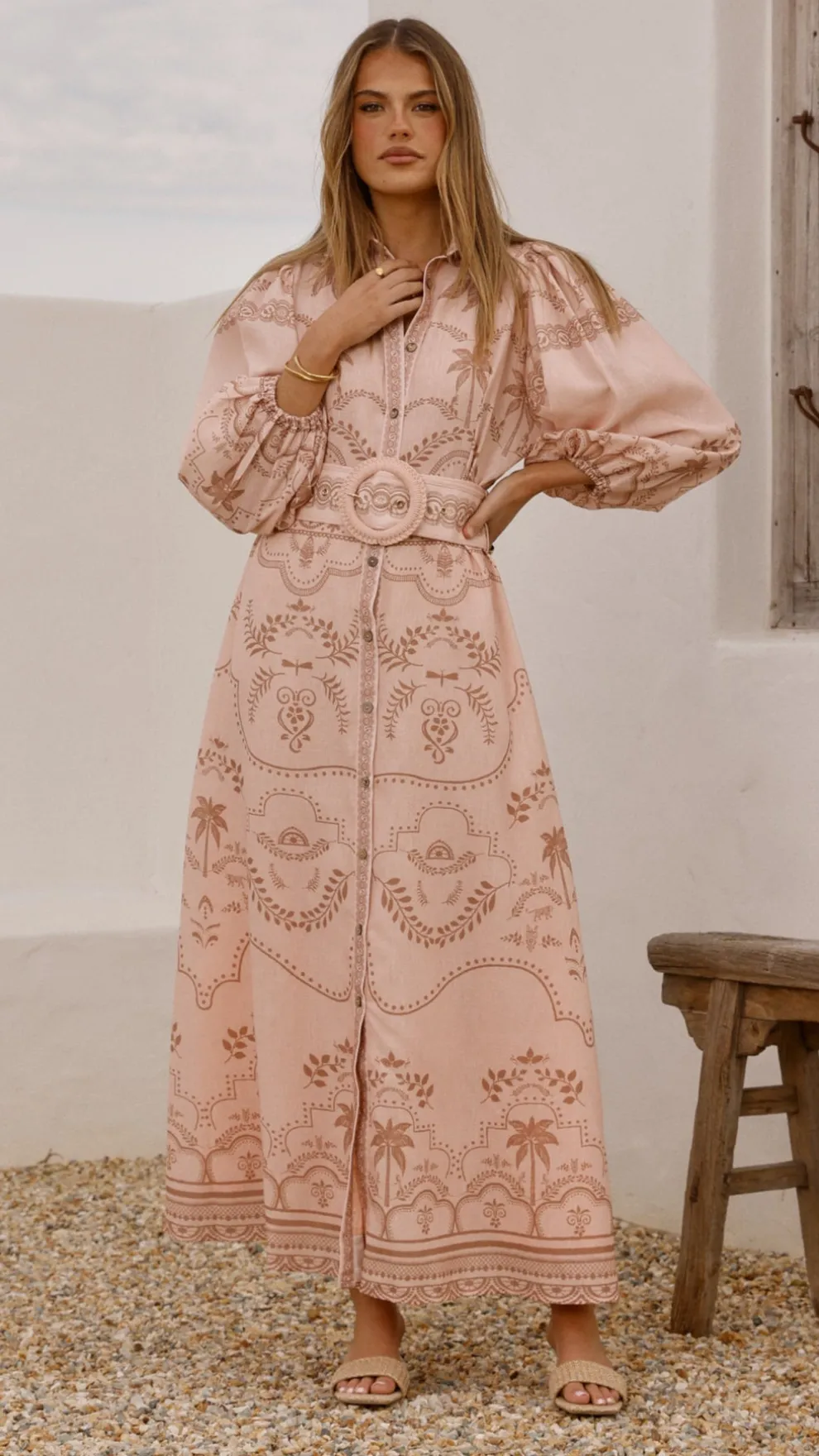 Xander Long Sleeve Maxi Dress - Blush