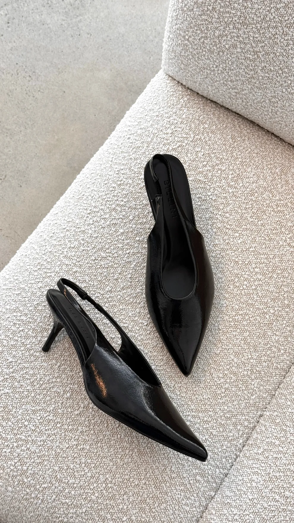 Xishi Heel - Black Crinkle Patent