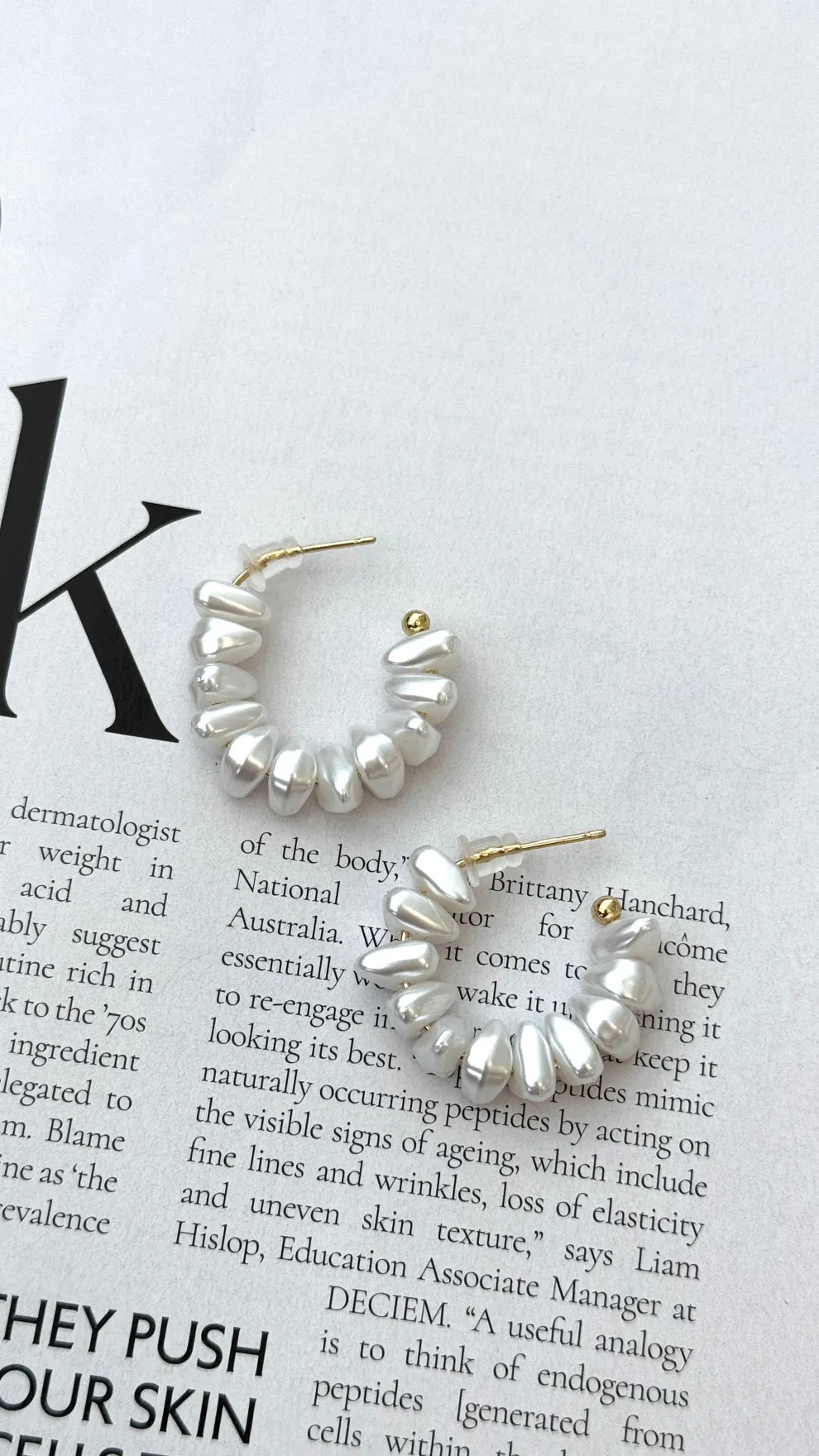 Yasar 18K Gold Pearl Hoop - Gold / Pearl