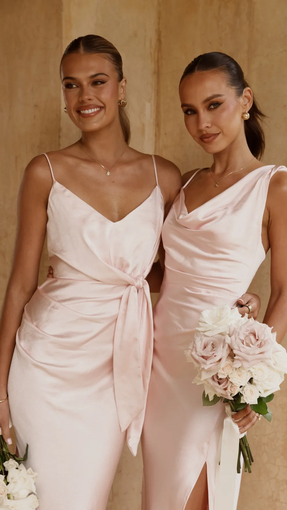 Yasmeen Tie Front Maxi Dress - Pink