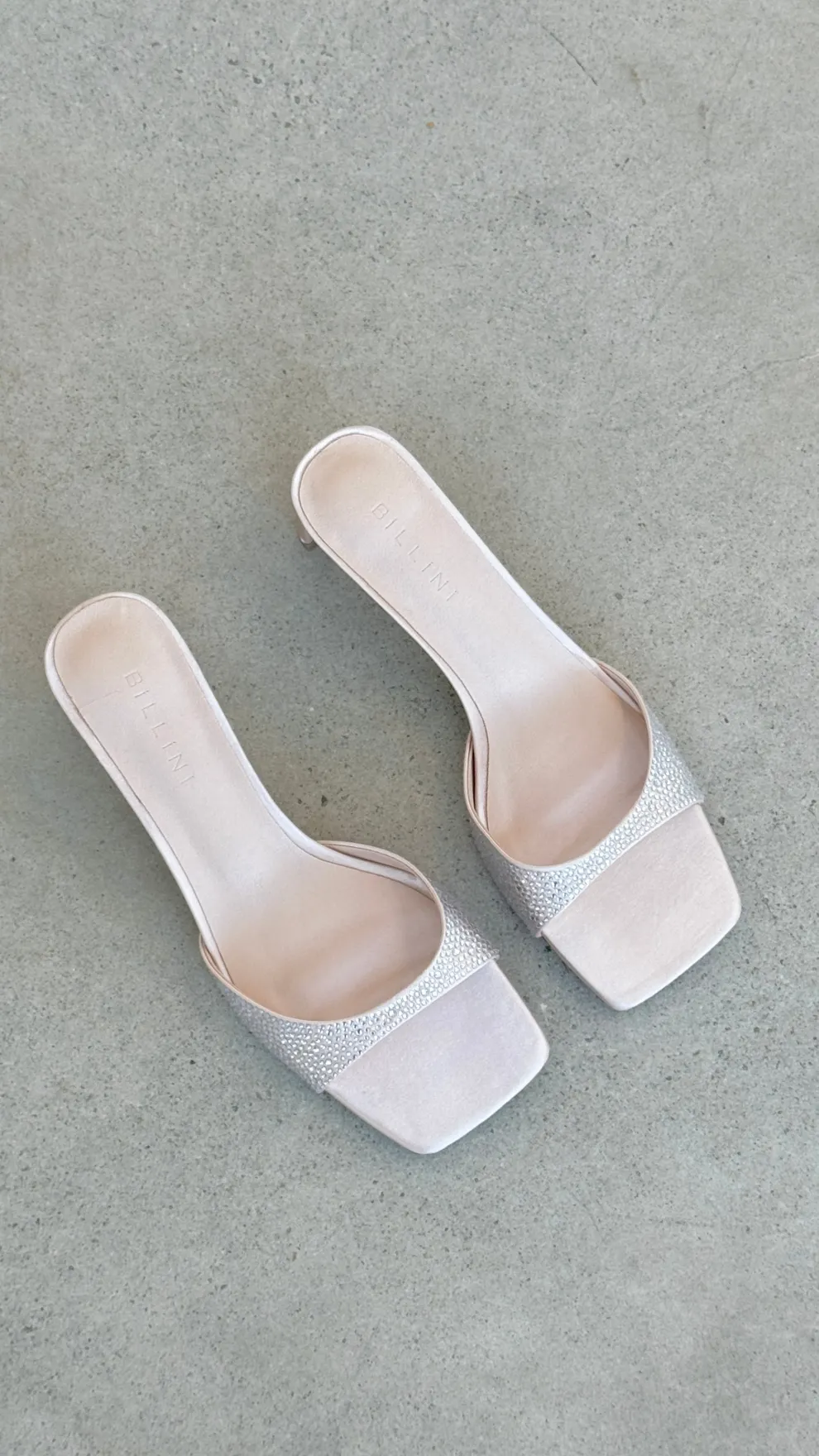 Yiri Heels - Champagne Satin Diamante