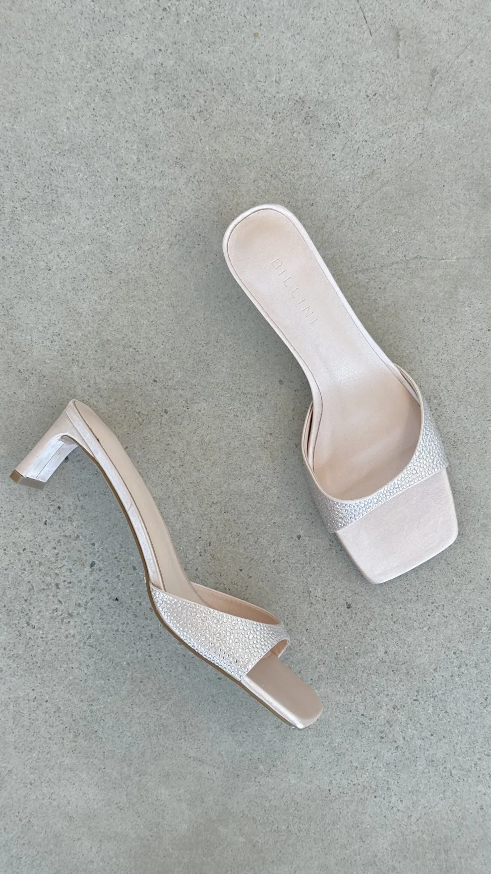 Yiri Heels - Champagne Satin Diamante